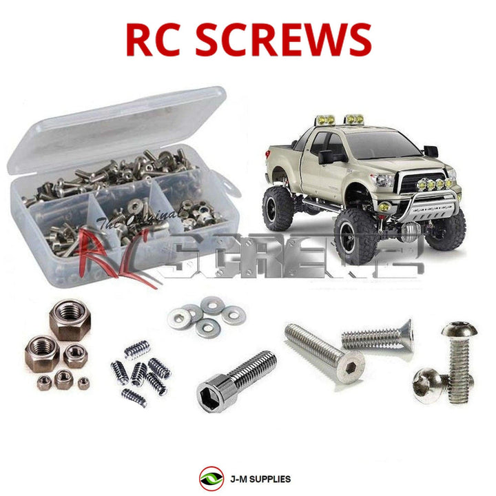 Representative image of an RCScrewZ stainless steel screw kit for Tamiya Toyota Tundra High-Lift 1/10 4WD Truck (58415); exact kit contents vary by RC model.