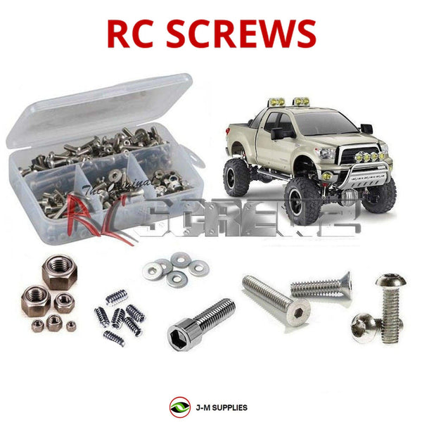 Representative image of an RCScrewZ stainless steel screw kit for Tamiya Toyota Tundra High-Lift 1/10 4WD Truck (58415); exact kit contents vary by RC model.