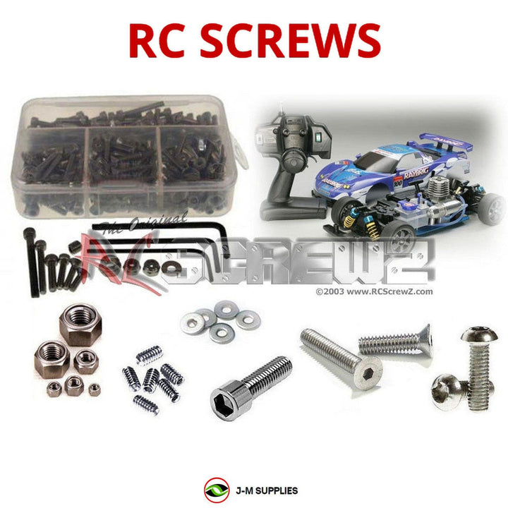 Representative image of an RCScrewZ stainless steel screw kit for Tamiya Mad Spirit TNS-B 1/10 Nitro 4WD Buggy (43529); exact kit contents vary by RC model.