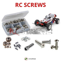Representative image of an RCScrewZ stainless steel screw kit for Tamiya Super Sabre Boomerang 1/10 Electric 4WD Buggy (58728); exact kit contents vary by RC model.