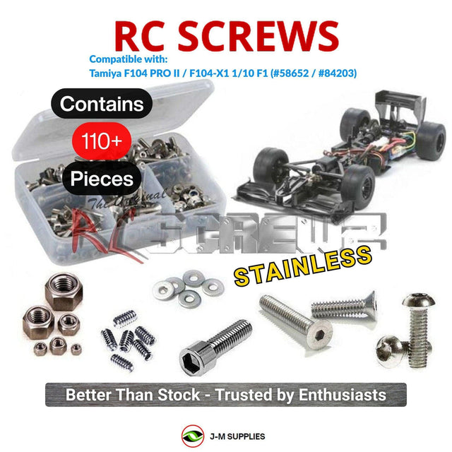 RCScrewZ Stainless Steel Screw Kit tam147 for Tamiya F104 Pro II / F104-X1 1/10 Electric 2WD Formula Racing Car (#58652, #84203) | SET