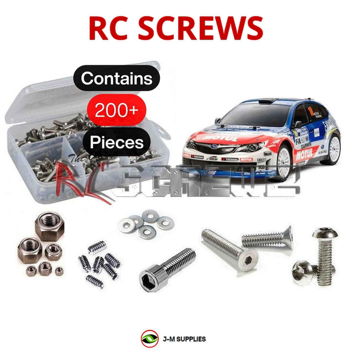 Representative image of an RCScrewZ stainless steel screw kit for Tamiya XV-01 Pro 1/10 Electric 4WD Rally Car (58526); exact kit contents vary by RC model.