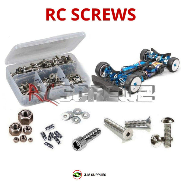 Representative image of an RCScrewZ stainless steel screw kit for Tamiya TRF419 1/10 Electric 4WD Touring Car (42285); exact kit contents vary by RC model.