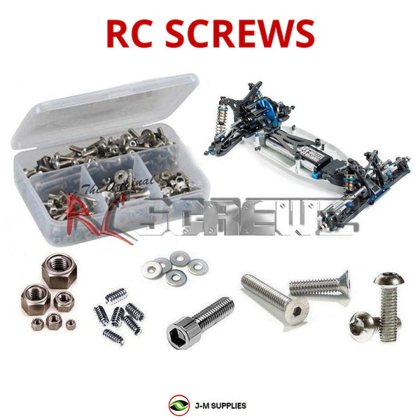 Representative image of an RCScrewZ stainless steel screw kit for Tamiya TRF211XM 1/10 Electric 2WD Off-Road Racing Buggy (42288); exact kit contents vary by RC model.
