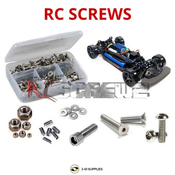 Representative image of an RCScrewZ stainless steel screw kit for Tamiya TT-02D Type-S 1/10 Electric 4WD Drift Touring Car (47301); exact kit contents vary by RC model.