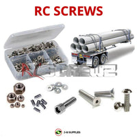 Representative image of an RCScrewZ stainless steel screw kit for Tamiya Pole Trailer 1/14 Truck Trailer (56310); exact kit contents vary by RC model.