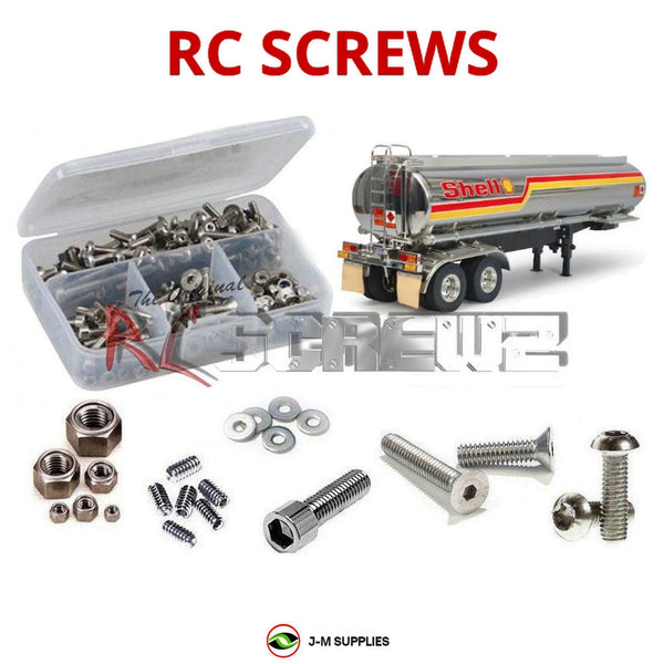 Representative image of an RCScrewZ stainless steel screw kit for Tamiya Tanker 1/14 Truck Trailer (56303); exact kit contents vary by RC model.