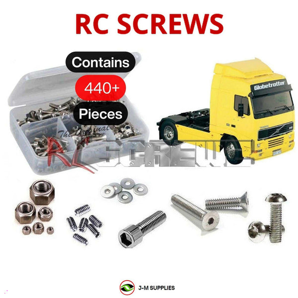 Representative image of an RCScrewZ stainless steel screw kit for Tamiya Volvo FH12 1/14 Electric 6x4 Truck (56312); exact kit contents vary by RC model.