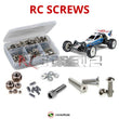 Representative image of an RCScrewZ stainless steel screw kit for Tamiya Neo Fighter DT-03 1/10 Electric 2WD Buggy (58587); exact kit contents vary by RC model.