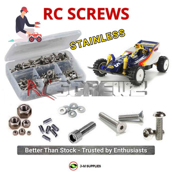 Representative image of an RCScrewZ stainless steel screw kit for Tamiya The Bigwig 2017 1/10 Electric 4WD Buggy (47330); exact kit contents vary by RC model.