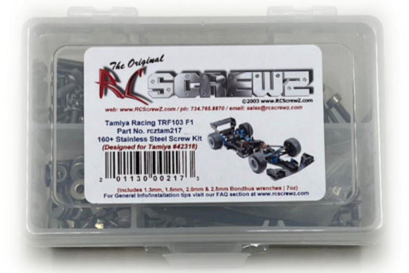Rustproof, Durable, Quality RCScrewZ Stainless Steel Screw Kit tam217 for Tamiya TRF103 1/10 Electric 2WD Formula Racing Car Chassis Kit (#42318) | SET - Affordable Quality | Quick Ship - by J-M SUPPLIES