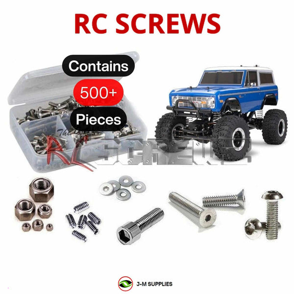 Representative image of an RCScrewZ stainless steel screw kit for Tamiya Ford Bronco CR-01 1/10 Electric 4WD Crawler (58436); exact kit contents vary by RC model.