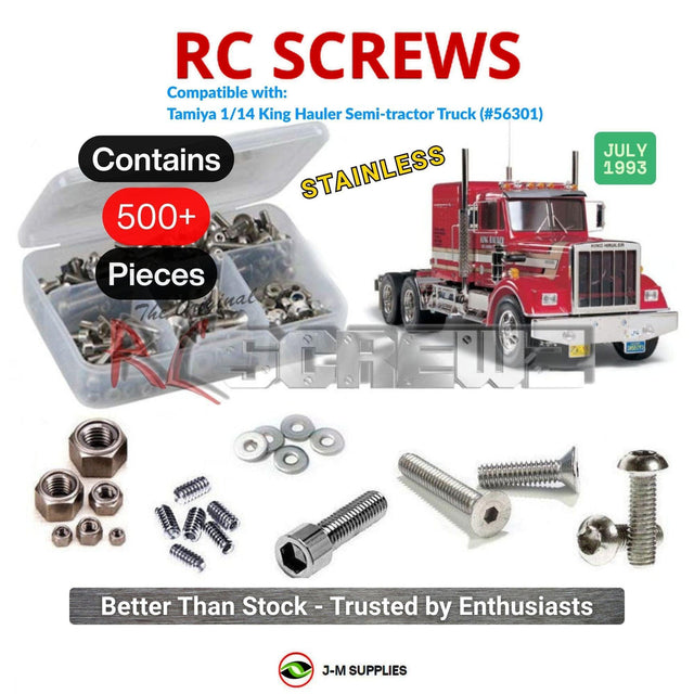 RCScrewZ Stainless Steel Screw Kit tam268 for Tamiya King Hauler 1/14 Electric 6x4 Semi Tractor Truck (#56301) | SET