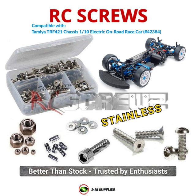 RCScrewZ Stainless Steel Screw Kit tam273 for Tamiya TRF421 1/10 Electric 4WD On-Road Touring Car Chassis Kit (#42384) | SET