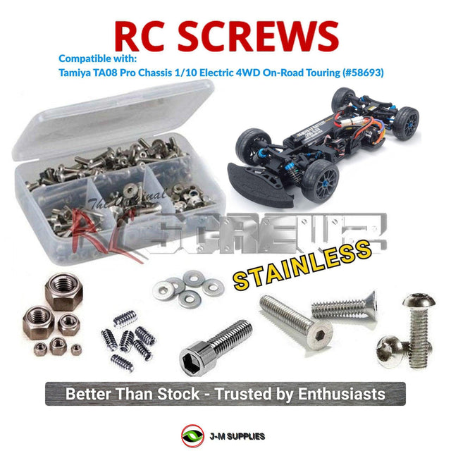 RCScrewZ Stainless Steel Screw Kit tam274 for Tamiya TA08 Pro 1/10 Electric 4WD On-Road Touring Car Chassis Kit (#58693) | SET