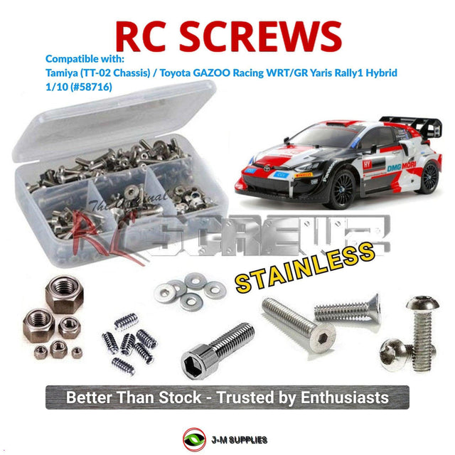 RCScrewZ Stainless Steel Screw Kit tam275 for Tamiya Toyota Gazoo Racing WRT/GR Yaris Rally1 Hybrid TT-02 1/10 Electric 4WD Rally Car (#58716) | SET