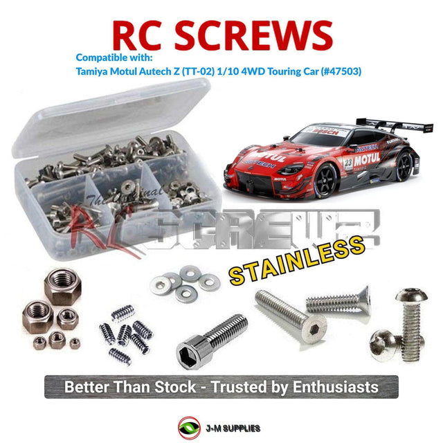 RCScrewZ Stainless Steel Screw Kit tam276 for Tamiya Motul Autech Z TT-02 1/10 Electric 4WD On-Road Touring Car (#47503, #58735) | SET