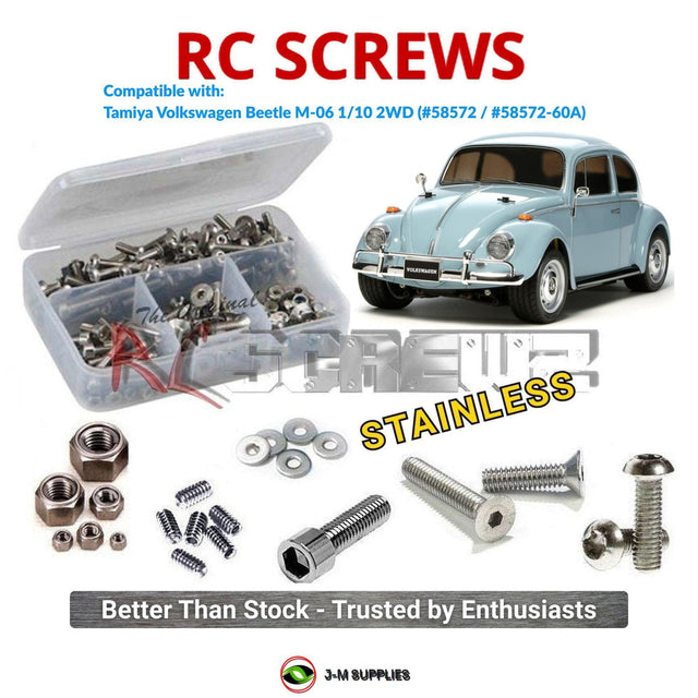 RCScrewZ Stainless Steel Screw Kit tam277 for Tamiya Volkswagen Beetle M-06 1/10 Electric 2WD On-Road M-Chassis Car (#58572) | SET