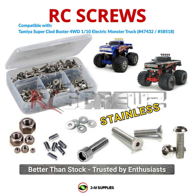 RCScrewZ Stainless Steel Screw Kit tam279 for Tamiya Super Clod Buster 1/10 Electric 4WD Monster Truck (#47432, #58518) | SET