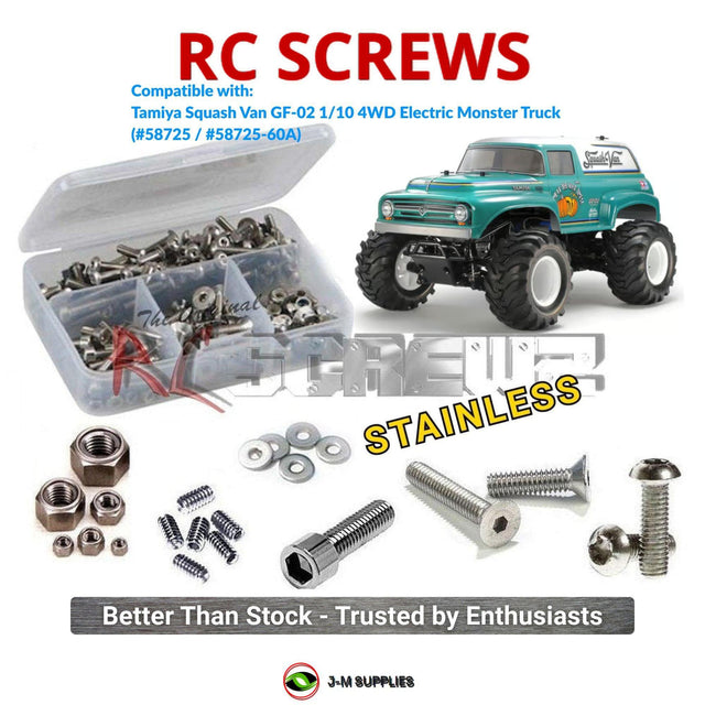 RCScrewZ Stainless Steel Screw Kit tam284 for Tamiya Squash Van GF-02 1/10 Electric 4WD Monster Truck (#58725) | SET