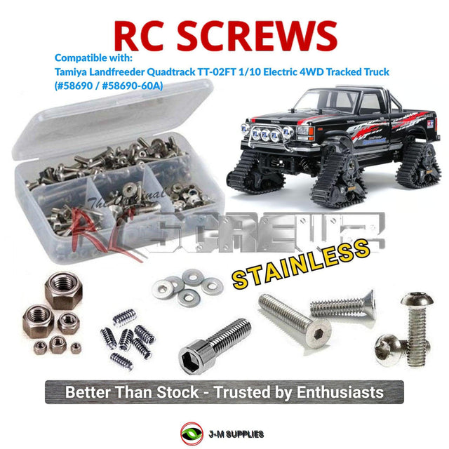 RCScrewZ Stainless Steel Screw Kit tam285 for Tamiya Landfreeder Quadtrack TT-02FT 1/10 Electric 4WD Tracked Truck (#58690) | SET