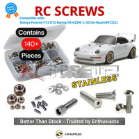 Representative image of an RCScrewZ stainless steel screw kit for Tamiya Porsche 911 GT2 Racing TA02SW 1/10 Electric 4WD (47321); exact kit contents vary by RC model.