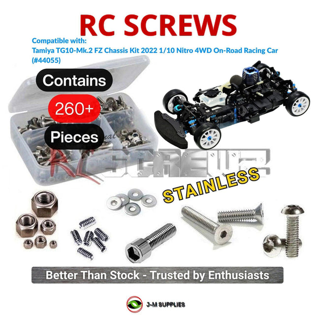 RCScrewZ Stainless Steel Screw Kit tam289 for Tamiya TG10-Mk.2 FZ Racing Chassis Kit 2022 1/10 Nitro 4WD On-Road Racing Car (#44055) | SET