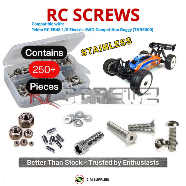 RCScrewZ Stainless Steel Screw Kit tek001 for Tekno RC EB48 1/8 Electric 4WD Competition Buggy (#TKR5000) | SET