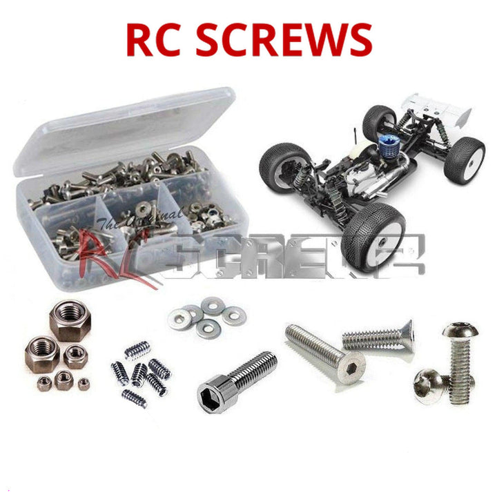 Representative image of an RCScrewZ stainless steel screw kit for Tekno NT48.3 1/8 Nitro 4WD Truggy (TKR5406); exact kit contents vary by RC model.