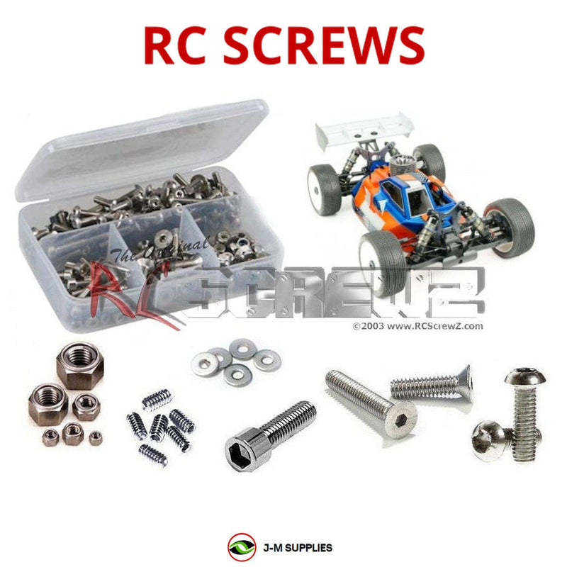 Representative image of an RCScrewZ stainless steel screw kit for Tekno NB48 2.0 1/8 Nitro 4WD Buggy (TKR9300); exact kit contents vary by RC model.
