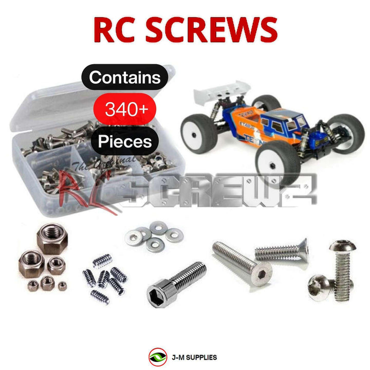 Representative image of an RCScrewZ stainless steel screw kit for Tekno ET48 2.2 1/8 Electric 4WD Truggy (TKR9605); exact kit contents vary by RC model.