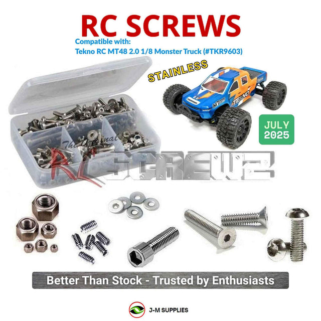 RCScrewZ Stainless Steel Screw Kit tek033 for Tekno RC MT48 2.0 1/8 Electric 4WD Performance Monster Truck (#TKR9603) | SET