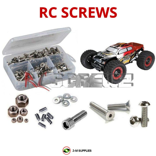 Representative image of an RCScrewZ stainless steel screw kit for the Thunder Tiger 1/8 MT4-G3 thu038; exact kit contents vary by RC model.