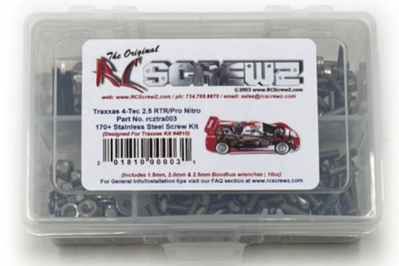 Rustproof, Durable, Quality RCScrewZ Stainless Steel Screw Kit tra003 for Traxxas Nitro 4-Tec / Nitro 4-Tec Pro 1/10 Nitro 4WD On-Road Touring Car (4810, 4804, 4801) | SET - Affordable Quality | Quick Ship - by J-M SUPPLIES