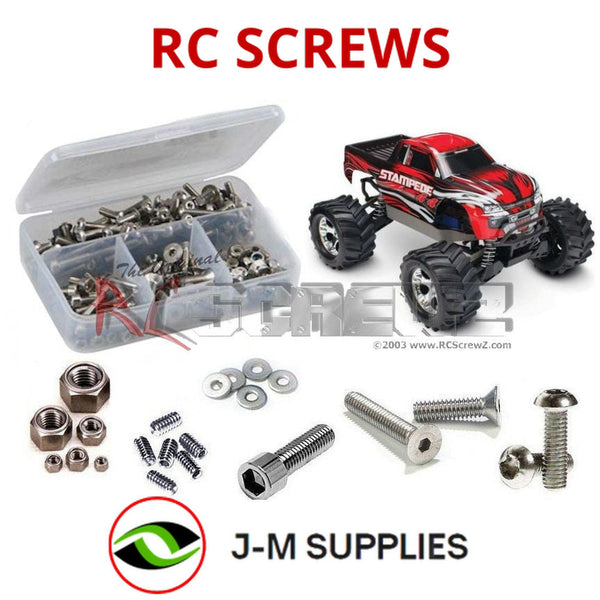 Representative image of an RCScrewZ stainless steel screw kit for Traxxas Stampede 1/10 Electric 2WD MT (3601, 3610); exact kit contents vary by RC model.