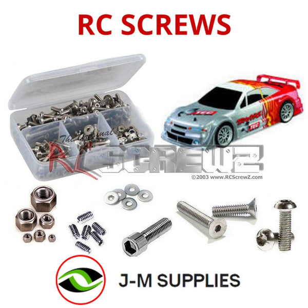 Representative image of an RCScrewZ stainless steel screw kit for Traxxas Original 4-Tec Electric 1/10 4WD Touring; exact kit contents vary by RC model.