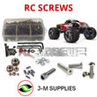 Representative image of an RCScrewZ stainless steel screw kit for Traxxas Revo 2.5 RTR 1/10 Nitro 4WD MT (5310); exact kit contents vary by RC model.