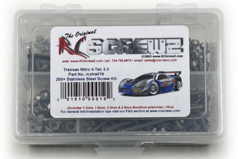 Rustproof, Durable, Quality RCScrewZ Stainless Steel Screw Kit tra019 for Traxxas Nitro 4-Tec 3.3 1/10 Nitro 4WD On-Road Touring Car (4809) | SET - Affordable Quality | Quick Ship - by J-M SUPPLIES