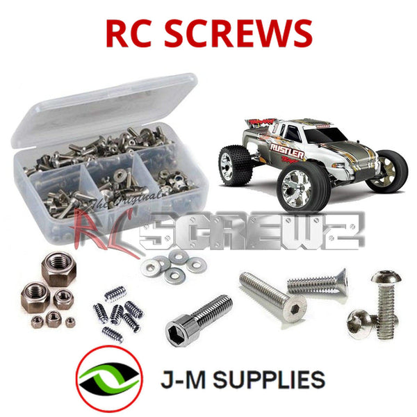 J-M SUPPLIES RC Parts Store - RCScrewZ Stainless Steel Screw Kit tra020 for Traxxas Rustler XL-5 (#37054-4) | SET