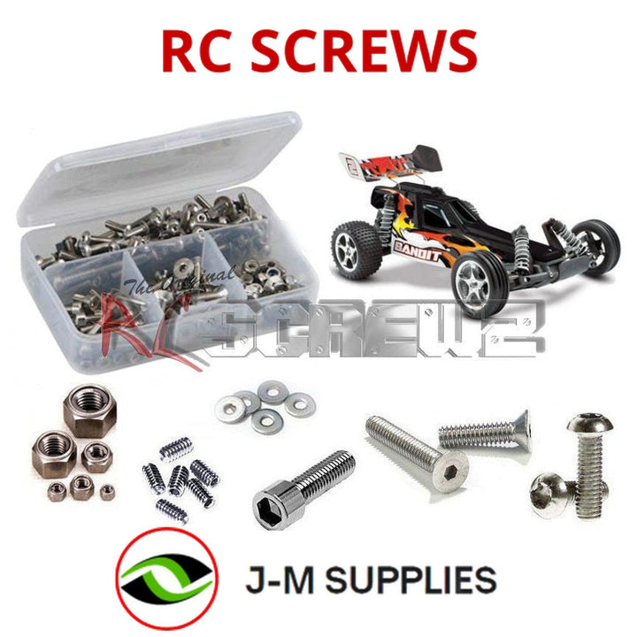 Representative image of an RCScrewZ stainless steel screw kit for Traxxas Bandit XL-5 1/10 Electric 2WD Buggy (24054-1); exact kit contents vary by RC model.
