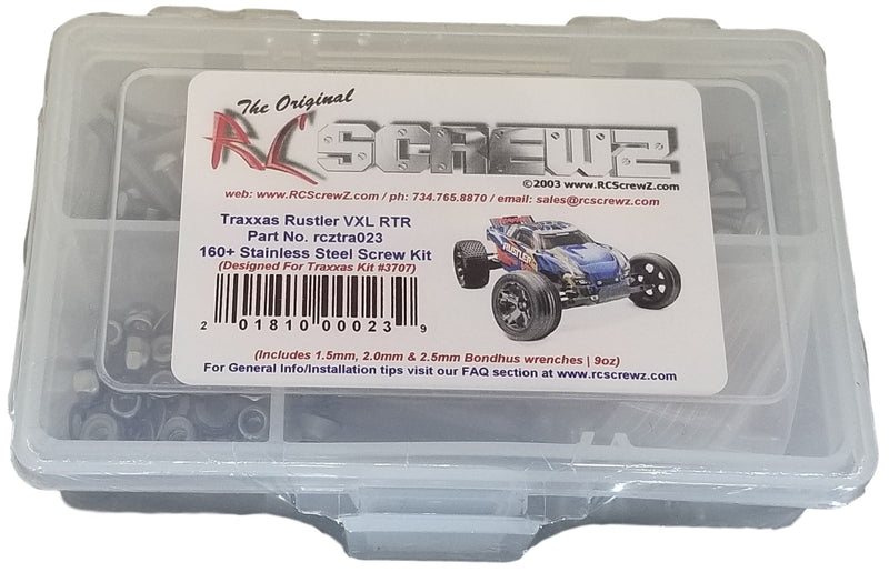 Rustproof, Durable, Quality RCScrewZ Stainless Steel Screw Kit tra023 for Traxxas Rustler VXL RTR 1/10 Electric 2WD Stadium Truck (3707) | SET - Affordable Quality | Quick Ship - by J-M SUPPLIES
