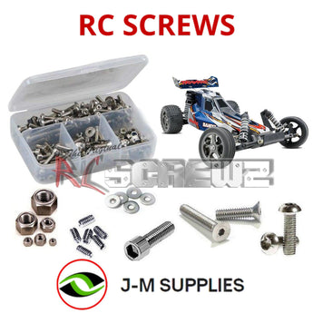Representative image of an RCScrewZ stainless steel screw kit for Traxxas Bandit VXL 1/10 Electric 2WD Off-Road Buggy (24076-4); exact kit contents vary by RC model.