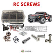 Representative image of an RCScrewZ stainless steel screw kit for Traxxas Slayer C.O.R.R. 1/10 Nitro 4WD SCT (5907, 5908); exact kit contents vary by RC model.