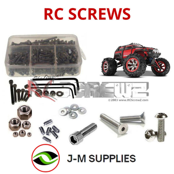 Representative image of an RCScrewZ stainless steel screw kit for Traxxas Mini Summit 1/16 Electric 4WD MT (72074); exact kit contents vary by RC model.