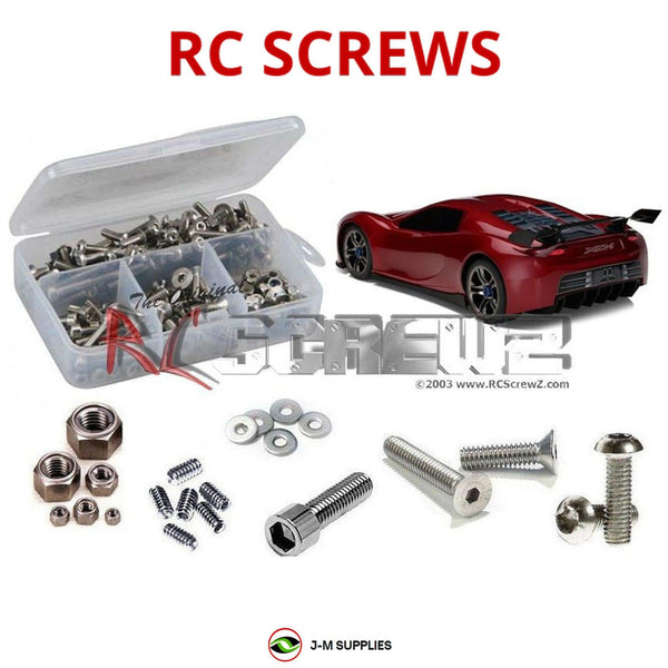 Representative image of an RCScrewZ stainless steel screw kit for Traxxas XO-1 RTR 1/7 Electric 4WD Supercar (6407, 64077, 6407X); exact kit contents vary by RC model.