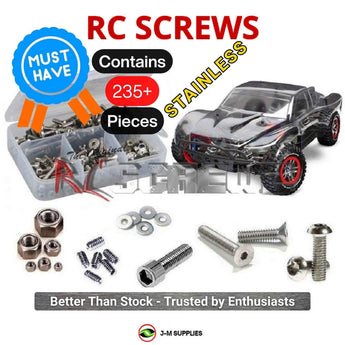 Representative image of an RCScrewZ stainless steel screw kit for Traxxas Slash 4X4 LCG / Platinum 1/10 4WD SCT (68086-3, 6804); exact kit contents vary by RC model.
