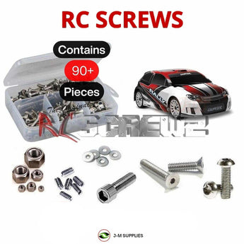 Representative image of an RCScrewZ stainless steel screw kit for Traxxas LaTrax Rally 1/18 Electric 4WD Rally Car (75054-5); exact kit contents vary by RC model.
