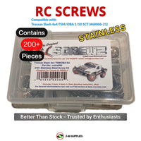 Representative image of an RCScrewZ stainless steel screw kit for Traxxas Slash 4X4 TSM/OBA 1/10 Electric 4WD SCT (68086-21); exact kit contents vary by RC model.