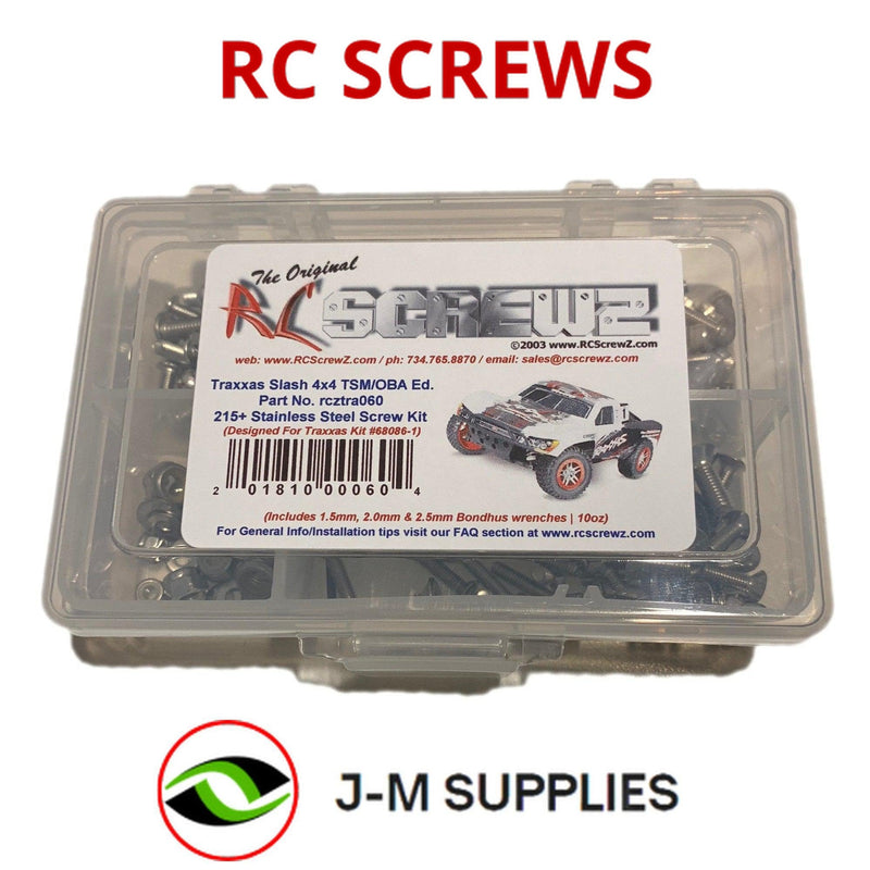 J-M SUPPLIES RC Parts Store - RCScrewZ Stainless Steel Screw Kit tra060 for Traxxas Slash 4x4 TSM/OBA 1/10 SCT (#68086-21) | RCX