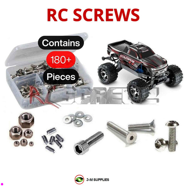 RCScrewZ Stainless Steel Screw Kit tra065 for Traxxas Stampede 4X4 VXL TSM 2015 1/10 Electric 4WD Monster Truck (67086-3) | SET